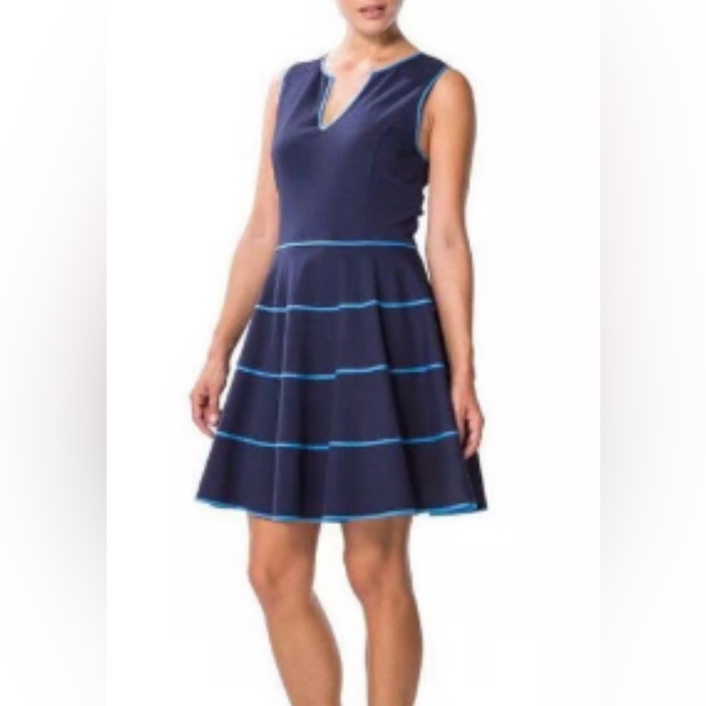 Sail to Sable Navy Blue‎ Dress Sleeveless Fit To Flare Style Women's Size 8